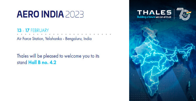 Thales will presents 'Made in India' strategy for space and defence capabilities at AERO INDIA 2023